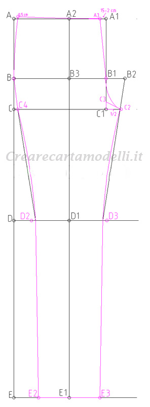 pantalone aderente tracciato