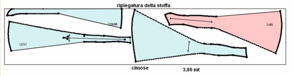 cartamodello abito da sposa a irena taglio sul tessuto